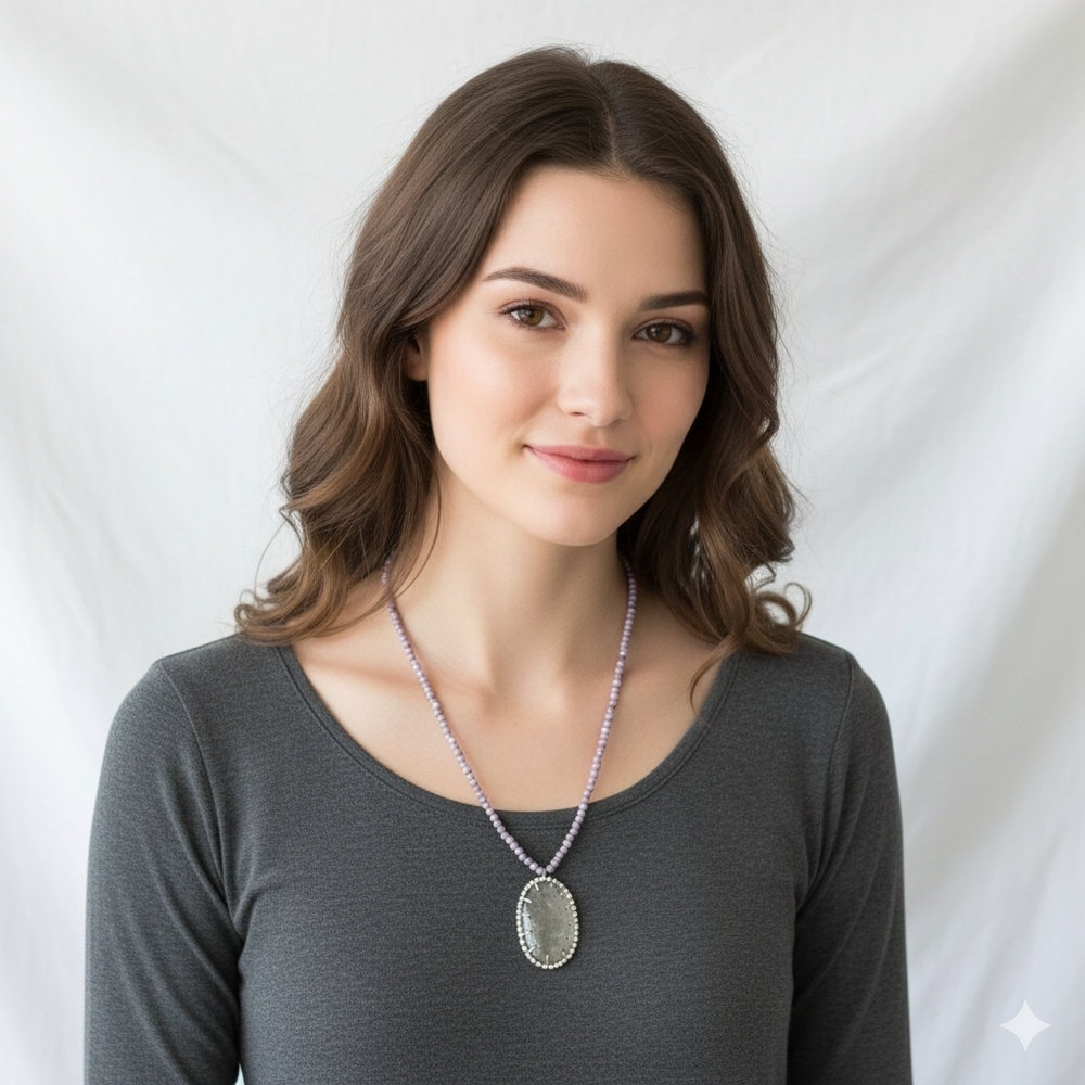 EXPRESS Purple Beaded Statement Necklace